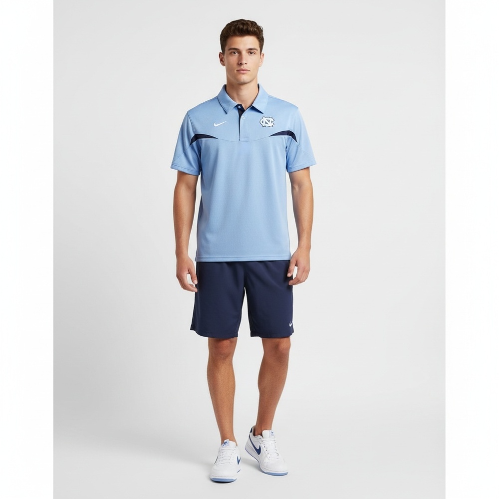 NIKE UNC Tar Heels Polo Shirt Boys LG 16-18 Dri-FIT Light Blue Collegiate Golf - Picture 1 of 10